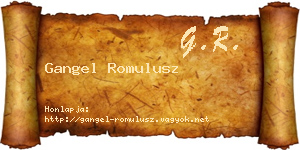 Gangel Romulusz névjegykártya